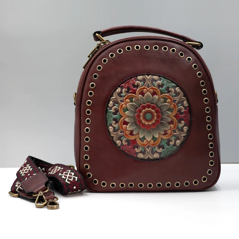 Leather Backpack With Laptop Sleeve